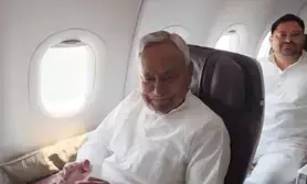 Nitish Kumar, Tejashwi Yadav leave for Delhi in same flight