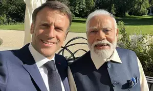 French President Macron congratulates dear friend Modi, hails  strategic partnership with India