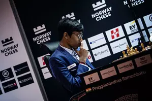Norway Chess: Praggnanandhaa loses to Carlsen in Rd-8; Vaishali wins Norway Chess: Praggnanandhaa loses to Carlsen in Rd-8; Vaishali wins