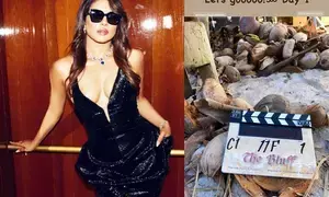 Priyanka Chopra says lets go on Day One of The Bluff shoot