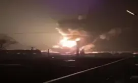 Fire erupts near Kyiv after targeted with dozens of drones, missiles