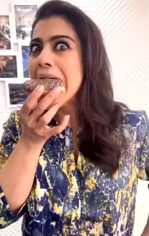 Kajol gorges on donuts, says kya karun hai kuch kuch hota hai