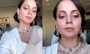 Kangana Ranaut stuns in ivory and gold saree for Modi 3.0 swearing-in ceremony