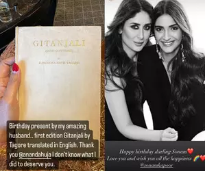 Sonam Kapoor gets first edition of Rabindranath Tagores ‘Gitanjali from hubby as birthday gift Sonam Kapoor gets first edition of Rabindranath Tagores ‘Gitanjali from hubby as birthday gift