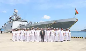 Indian Navy stealth frigate reaches Japans Yokosuka for joint maritime exercise