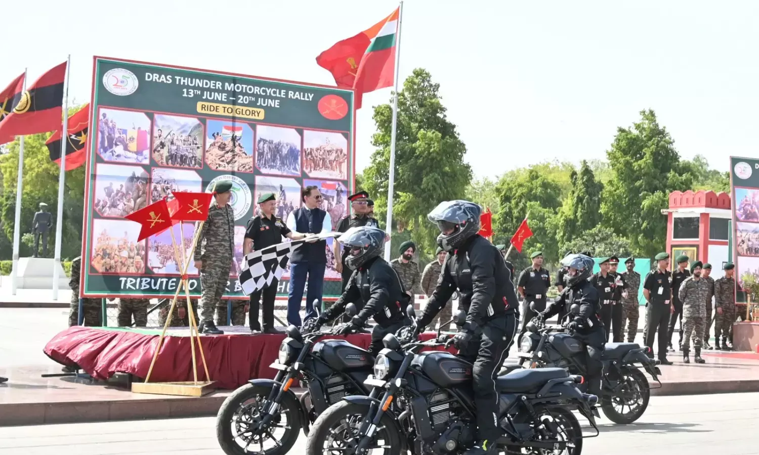 Dras Thunder Motorcycle Rally Flagged Off to Mark 25 Years of Kargil Vijay