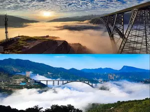 J&K: Trial run begins on worlds highest railway bridge in Chenab, rail services to begin soon (Ld)
