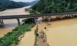 Hanjiang River in south China sees 4th flood this year