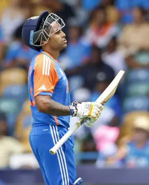 T20 World Cup: Suryakumar Yadav top-scores with 53 as India post 181/8 against Afghanistan