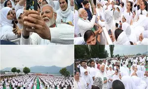 Selfies with PM Modi, dauntless spirit of Kashmir residents mark 10th Yoga Day celebrations in Srinagar