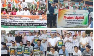 Congress stages protests in several NE states against NEET and UGC-NET exams irregularities
