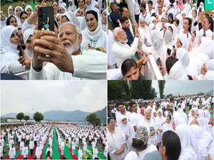 Selfies with PM Modi, dauntless spirit of Kashmir residents mark 10th Yoga Day celebrations in Srinagar