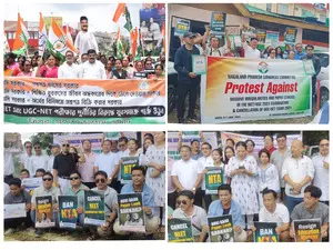 Congress stages protests in several NE states against NEET and UGC-NET exams irregularities