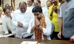 Chandrababu Naidu’s son Lokesh assumes office as minister