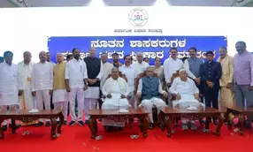 Ktaka CMs son Yathindra, C.T. Ravi, 15 others take oath as MLCs in Vidhana Soudha