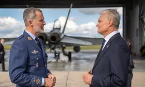 Lithuanian President, Spanish King visit air force base