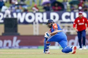 T20 World Cup: Heavy rain stops play as Rohit’s unbeaten 37 carries India to 65/2 against England