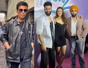 Vicky, KJo, Tripti & Ammy amp us fashion quotient at Bad Newz trailer launch