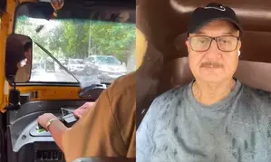 Anupam Kher takes auto-rickshaw ride to enjoy ‘baarish’ in Mumbai