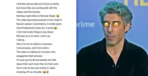 Jim Sarbhs clarification on ‘mental therapy’ comment: Nothing I said refers to Ranveer Singh