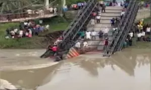 Truck plunges into river as bridge collapses in Manipur