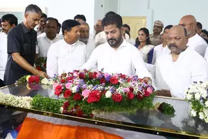 Telangana CM pays homage to senior Congress leader Srinivas Telangana CM pays homage to senior Congress leader Srinivas