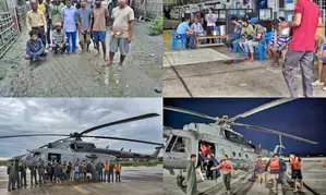 IAF rescues 13 fishermen stranded on Brahmaputra island in Assam