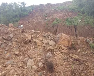 Child among three buried under debris as rain-triggered landslide strike Aizawl building