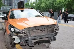 Three injured as taxi crashes into hospital in South Korea