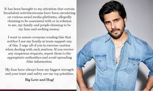 Sidharth urges people to exercise caution after fan alleges scam by actors fanpage