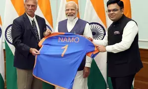 BCCI gifts special NAMO India jersey to PM Modi