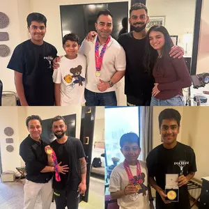 Virat Kohli celebrates T20 World Cup victory with family in Delhi Virat Kohli celebrates T20 World Cup victory with family in Delhi