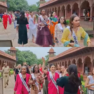 Beauties from 30 countries say wah Taj as they visit Taj Mahal