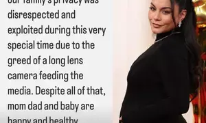 Vanessa Hudgens slams prying cameras as she confirms baby’s arrival