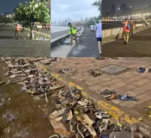 Post Team India victory rally, many fans return barefoot; BMC scoops up loads of lost footwear