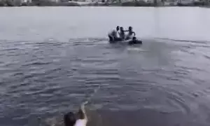 Hyderabad man drives car with three kids into lake, saved by locals