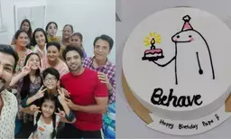 Sooraj Thapar surprised by co-stars with bday cake with behave  written on it