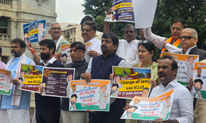 Ktaka BJP MLCs stage protest against Cong govt, release alleged rate cards for posts