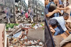 Woman killed, 3 injured as portion of Mumbai building crashes Woman killed, 3 injured as portion of Mumbai building crashes