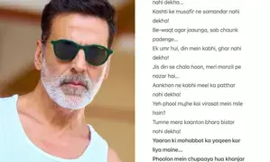 Akshay Kumar turns ‘shayar’ on a leisure day, reflects on struggles of life
