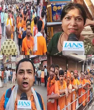 Devotees throng Kashi Vishwanath temple on first Shravan Somwar Devotees throng Kashi Vishwanath temple on first Shravan Somwar