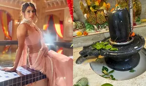 Nia Sharma visits Shiv temple on first Shravan Somvaar