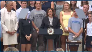 Kamala Harris calls Bidens achievements unmatched in first remarks
