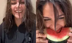 Mrunal Thakurs watermelon eating video will leave you in splits