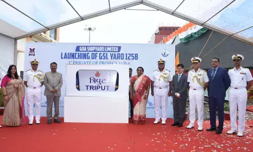 Indian Navys First Indigenous Advanced Frigate Triput Launched at Goa Shipyard