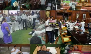 Ktaka MUDA scam: Night-long protest by BJP MLAs in Vidhana Soudha