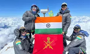 2 Indian military teams plant tri-colour on Mt. Elbrus in multinational military Climb for Peace event