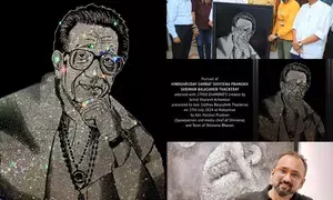 Balasaheb Thackeray dazzles in portrait made with 27,000 diamonds