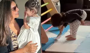 Happy mamma Bipasha shares adorable video of daughter Devi helping with household chores