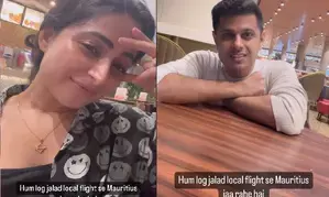 Aishwarya Sharma, Neil Bhatt jet off on ‘local flight’ for Mauritian getaway